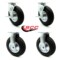 Service Caster 8 Inch Black Pneumatic Wheel Caster Swivel with Brakes and 2 Rigid SCC, 2PK SCC-100S280-PNB-TLB-2-R280-2 - alternate 2